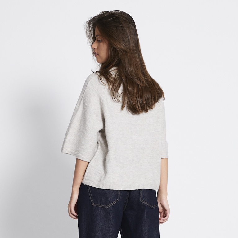 Basic knit tee "Everly" Beige Melange